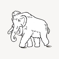 Mammoth illustration. Free public domain CC0 image.