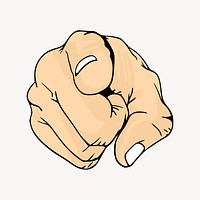 Pointing hand sign clip art vector. Free public domain CC0 image.