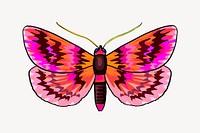 Pink butterfly clip art vector. Free public domain CC0 image.