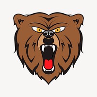 Angry bear illustration. Free public domain CC0 image.