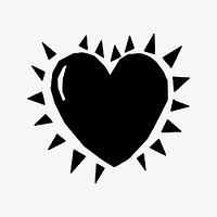Silhouette heart clipart illustration psd. Free public domain CC0 image.