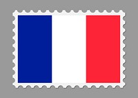 French flag stamp illustration vector. Free public domain CC0 image.
