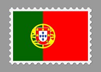 Portuguese flag stamp illustration vector. Free public domain CC0 image.