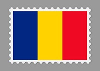Romanian flag stamp illustration vector. Free public domain CC0 image.