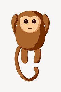 Monkey clipart illustration psd. Free public domain CC0 image.