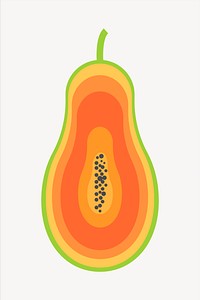 Papaya illustration vector. Free public domain CC0 image.