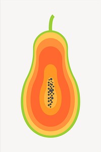 Papaya illustration psd. Free public domain CC0 image.