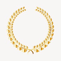 Gold laurel wreath clipart illustration psd. Free public domain CC0 image.