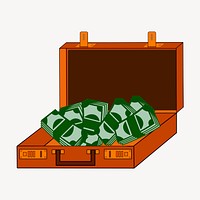 Money suitcase clipart illustration psd. Free public domain CC0 image.