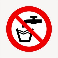 No drinking water sign clipart illustration psd. Free public domain CC0 image.