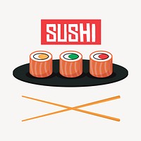 Sushi illustration. Free public domain CC0 image.