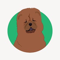 Chow Chow dog illustration vector. Free public domain CC0 image.