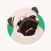 Pug dog illustration vector. Free public domain CC0 image.