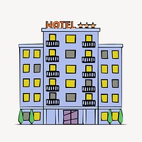 Hotel illustration psd. Free public domain CC0 image.