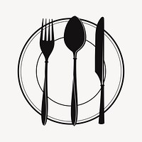 Silhouette cutlery clipart illustration vector. Free public domain CC0 image.