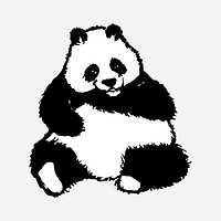 Panda illustration psd. Free public domain CC0 image.