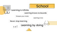 School education knowledge study graphic
