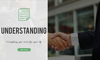 Understanding word on business handshake background