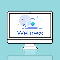 Healthcare Wellness Wellbeing First Aid Box Word Graphic