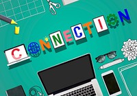 Connection Technology Internet Word Design Concept