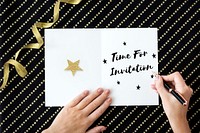Time for Invitation Greeting Be Happy and Smile Celebration Concept