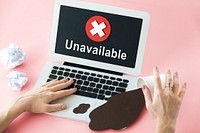Unsecured Unavailable Spyware Crash Denied Concept