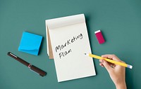 Marketing plan business word concept
