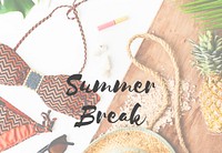 Summer Break Vacation Holiday Bikini Words Concept