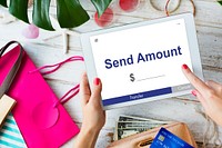 Send Amount Online Banking Concept