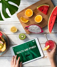 Healthy lifestyle online webpage interface