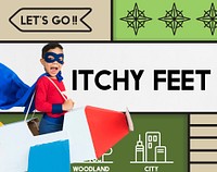 Itchy feet travel outdoors graphic