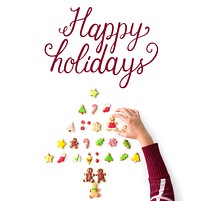 Happy holidays cheerful greeting word