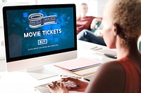 Movie Tickets Buying Entertainment Concept