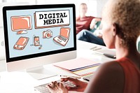 Digital Media Social Network Icons Concept
