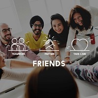 Friends Partner Take Care Teamwork Concept