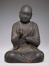 Tendai Priest (Patriarch) Portrait of one of the eight high priests of the Tendai Sect of Buddhism in Japan. Kamakura. 1185 to 1392 A.D. Single wood construction; no restoration.. Original from the Minneapolis Institute of Art.