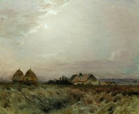 Landscape depicts the coastal village of Equiken near Boulogne - sur - Mer, in Cazin's native region of Picardie.. Original from the Minneapolis Institute of Art.