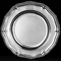 Holiday Traditions, Charleston Dining Room Six lobed rim with gadrooned border and crest.. Original from the Minneapolis Institute of Art.