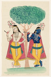 Krishna and Balarama underneath a Tree. Original from the Minneapolis Institute of Art.