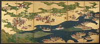 The Battle of Ichinotani [right of a pair of Scenes from The Tale of the Heike]. Original from the Minneapolis Institute of Art.