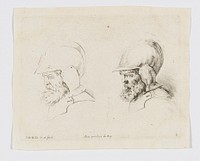two studies of an old soldier's head in profile--more detailed on right. Original from the Minneapolis Institute of Art.