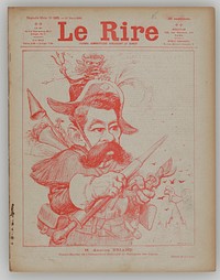 magazine with cover printed in orange; caricature of man holding clippers and mace (?) with a devil seated on his head, on cover. Original from the Minneapolis Institute of Art.