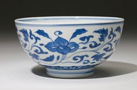 pair of bowls, porcelain, Ching Dynasty, K'ang Hsi Period, underglaze blue and white ware.. Original from the Minneapolis Institute of Art.