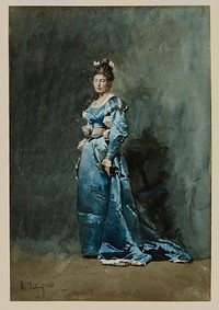 A Young Woman in a Blue Dress. Original from the Minneapolis Institute of Art.