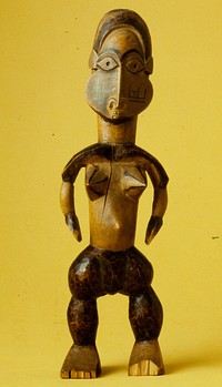 Standing Female Figure, wood, African (Zaire). Original from the Minneapolis Institute of Art.