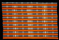 panel, striped strip cloth, black and orange; cotton. Original from the Minneapolis Institute of Art.