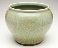 carved baluster celadon jar, ceramic, Ming. Original from the Minneapolis Institute of Art.