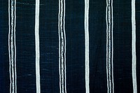 indigo ground; single white stripes alternating with double thin stripes on either side of seam; nine panels; two short ends unfinished. Original from the Minneapolis Institute of Art.