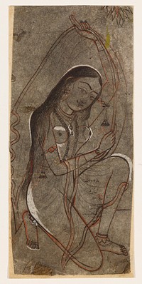 illustration from a Ramayana series; Kotah or an Imaginary Courtesan. Original from the Minneapolis Institute of Art.