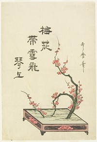 Ikebana arrangement of a plum branch. Original from the Minneapolis Institute of Art.